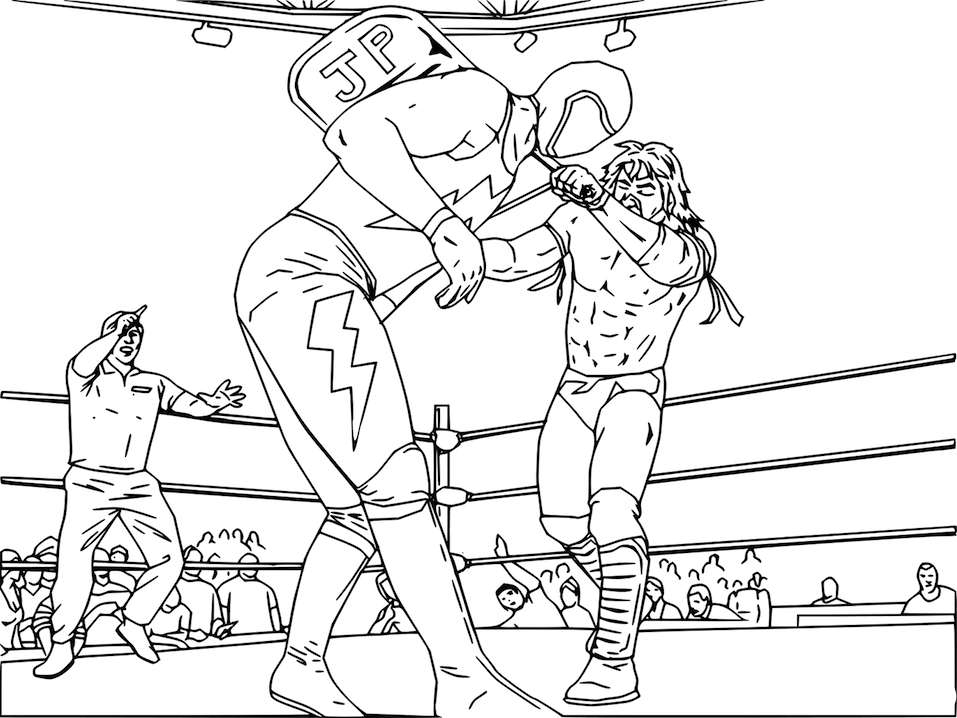 Wwe Wrestling Fight Coloring Page Free Printable Coloring Pages For Kids
