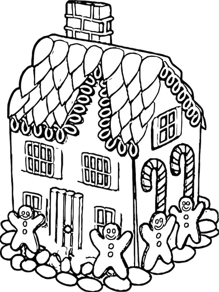 gingerbread house coloring page in pdf