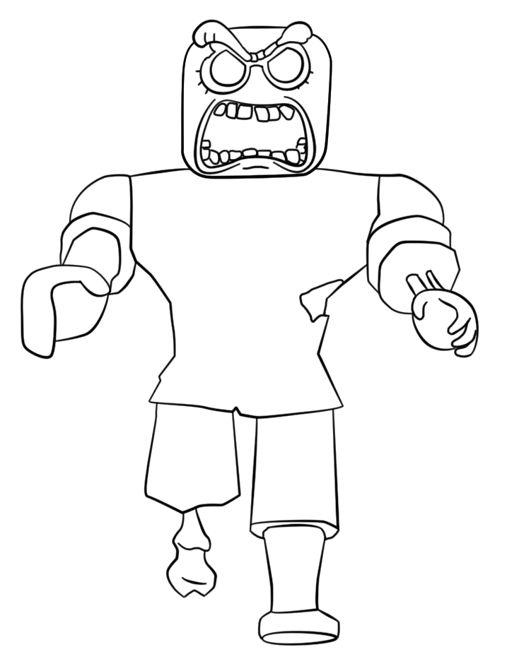 coloring pages robot line art free printable roblox for kids