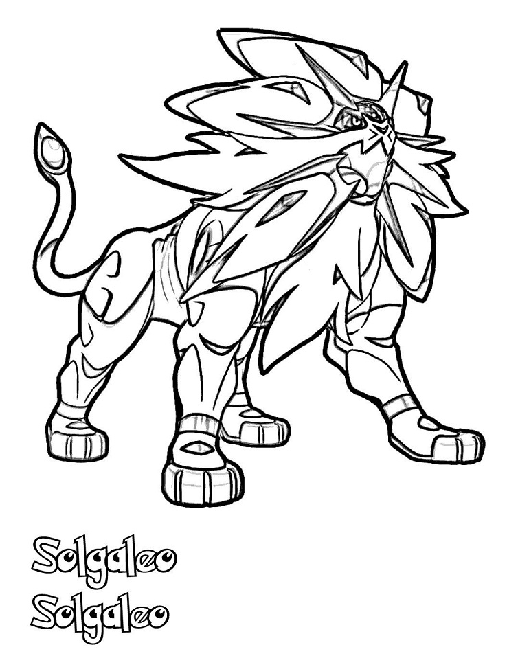 Solgaleo Pokemon Sun And Moon Coloring Page Free Printable Coloring Pages For Kids