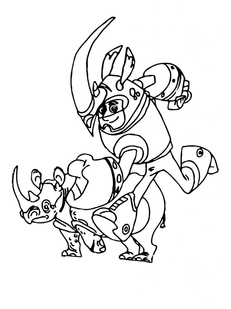rhino power from wild kratts coloring page free printable coloring pages for kids
