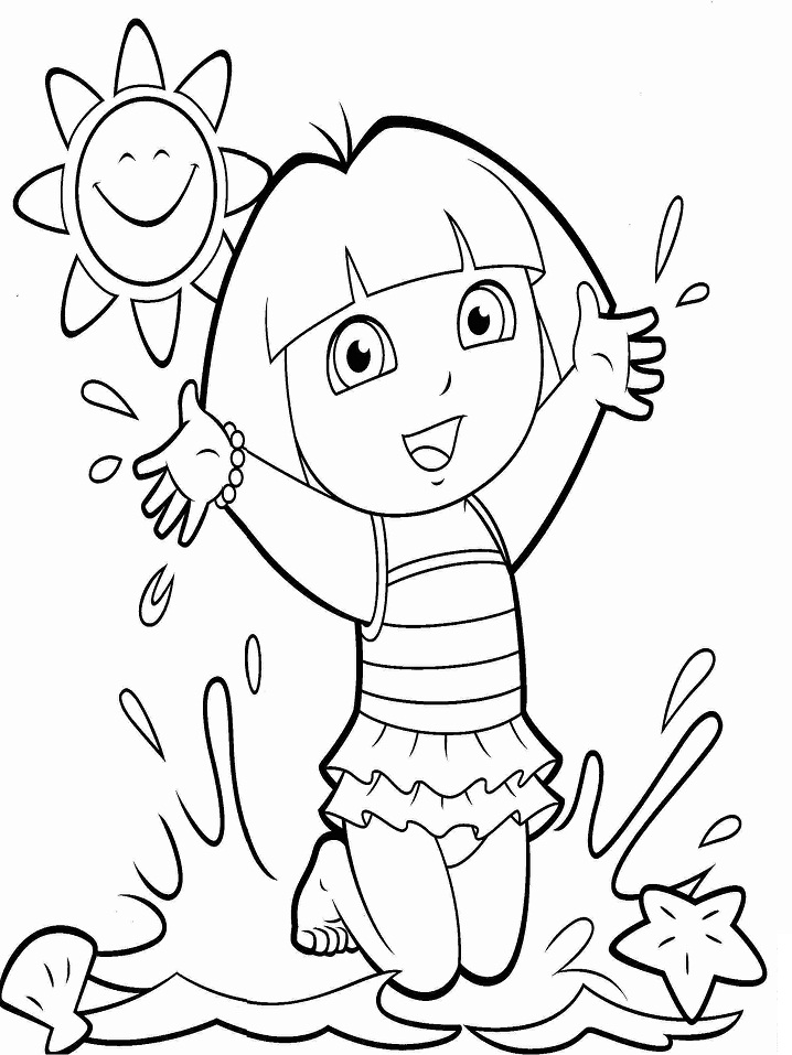 Download Dora On The Beach Coloring Page Free Printable Coloring Pages For Kids