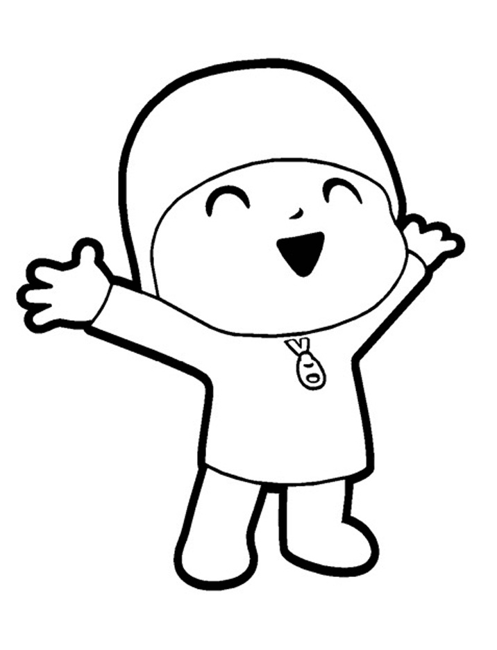 Pocoyo is Sitting Coloring Pages - Free Printable Coloring Pages