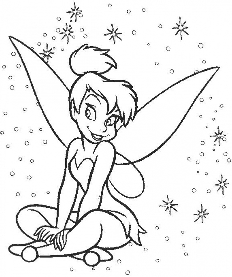 Happy Tinkerbell Coloring Page Free Printable Coloring Pages for Kids