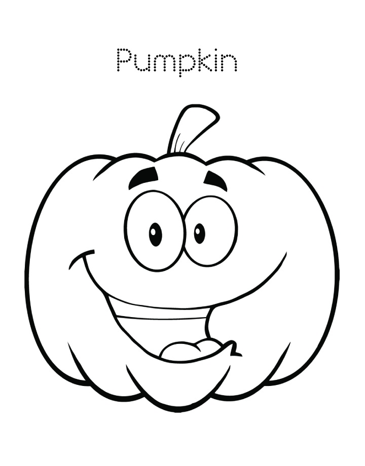 Smiling Pumpkin Coloring Page - Free Printable Coloring Pages for Kids