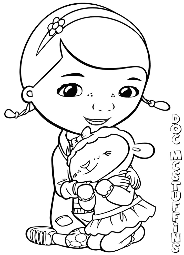 Doc McStuffins Smiling Coloring Page - Free Printable Coloring Pages