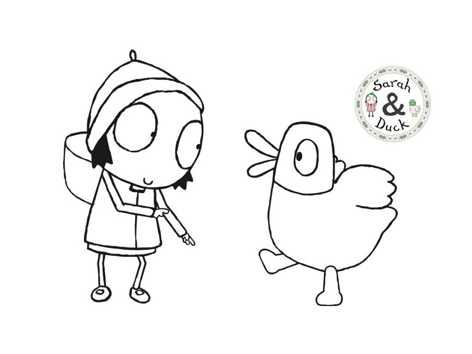 Sarah and Duck Dancing Coloring Page - Free Printable Coloring Pages