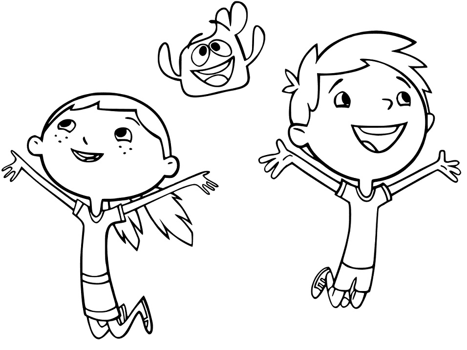 Justin, Squidgy and Olive Coloring Page - Free Printable Coloring Pages ...