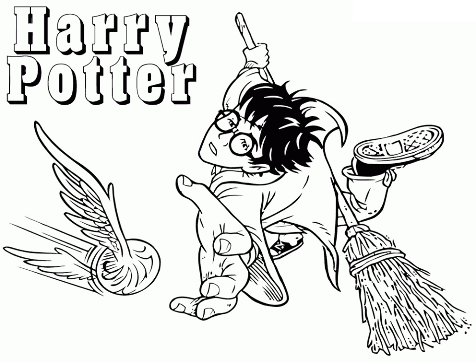Download Harry Playing Quidditch Coloring Page - Free Printable ...