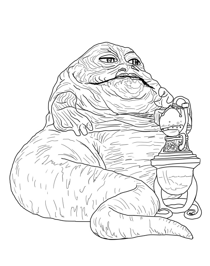 jabba the hutt coloring page free printable coloring pages for kids