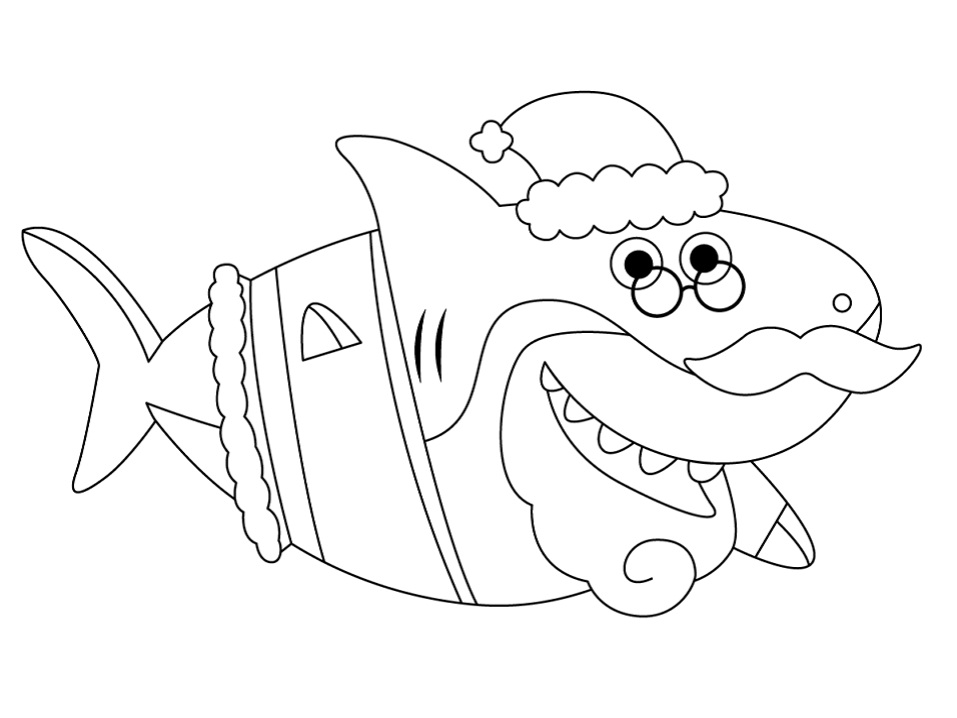 Santa Shark Coloring Page Free Printable Coloring Pages For Kids