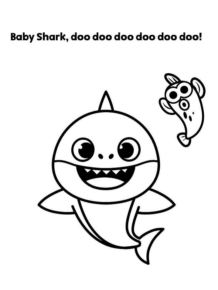 baby shark doo doo doo coloring page  free printable