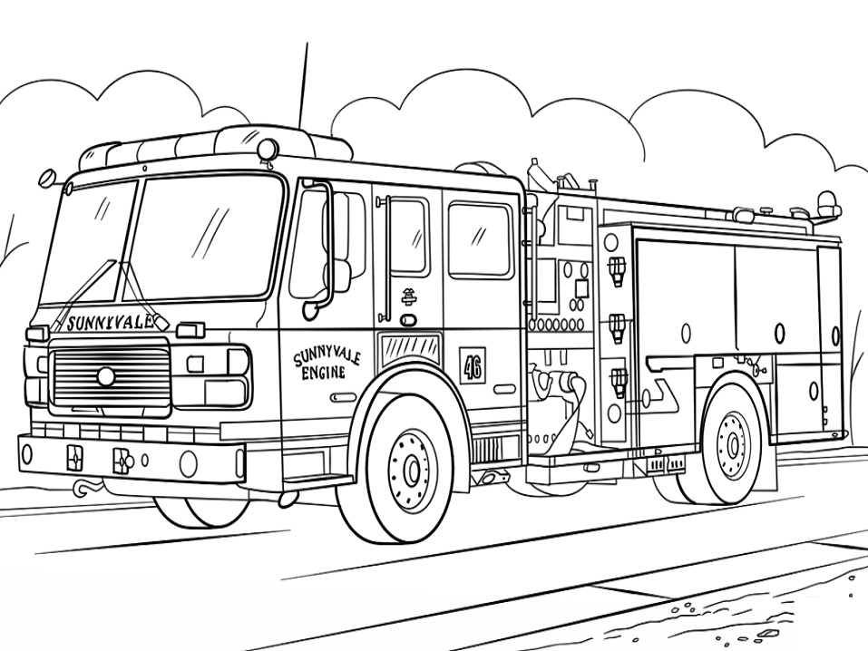 Fire Truck Coloring Page Free Printable