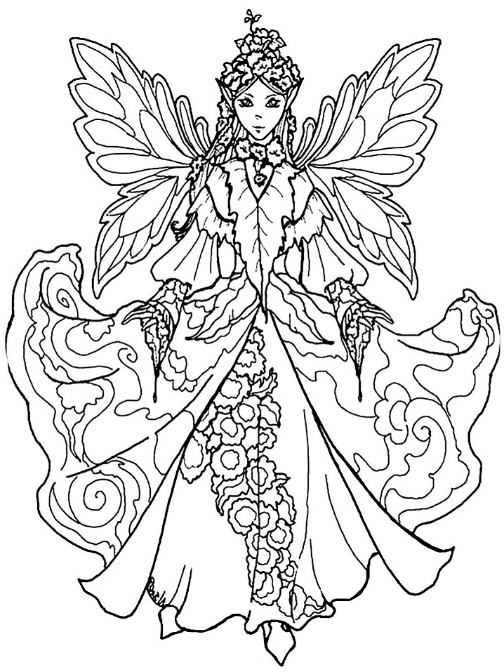 queen elf fairy coloring page  free printable coloring