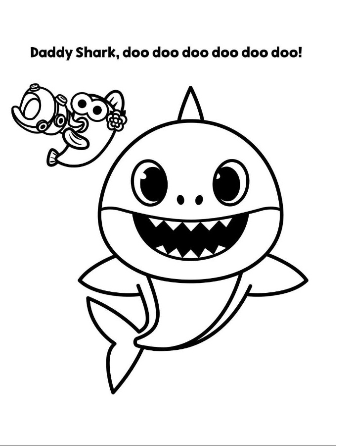 Daddy Shark Doo Doo Doo Coloring Page - Free Printable Coloring Pages ...