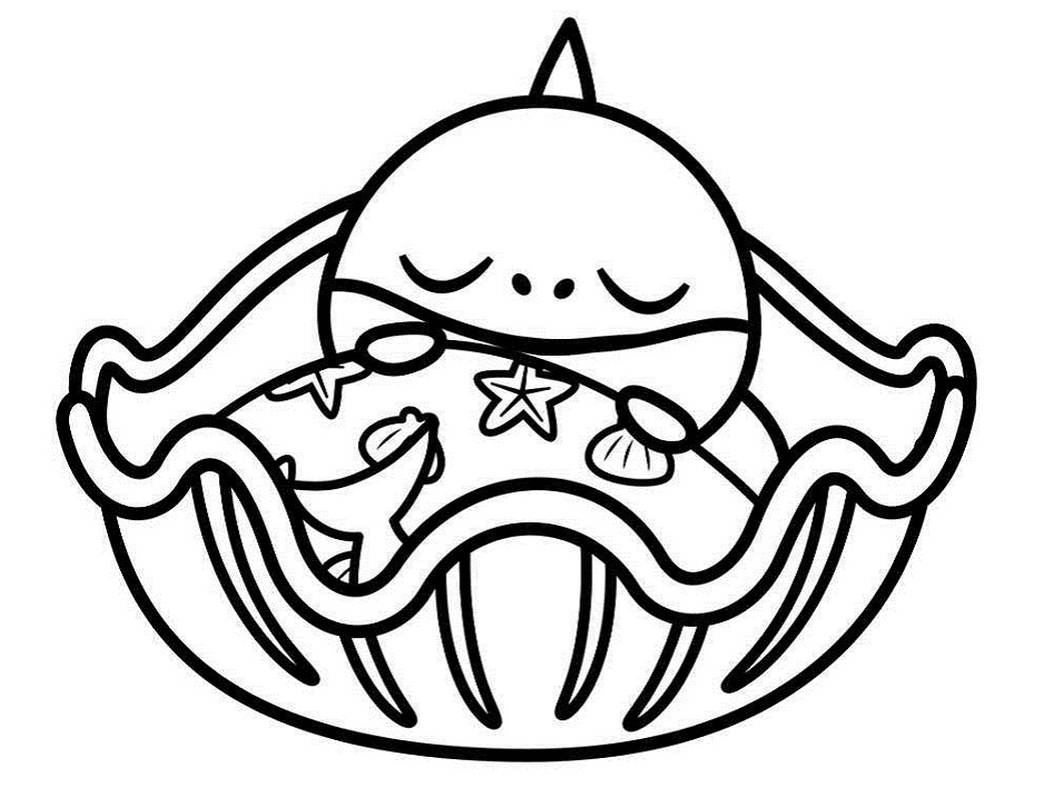 Baby Shark Sleeping Coloring Page Free Printable Coloring Pages For Kids