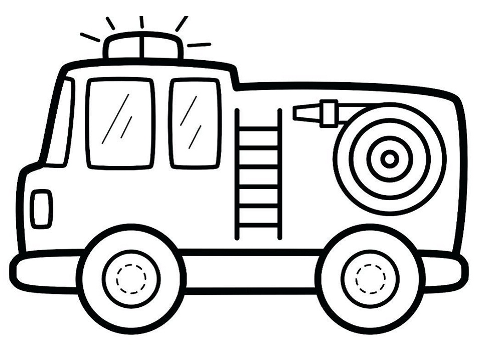 Download Cute Fire Truck Coloring Page - Free Printable Coloring Pages for Kids