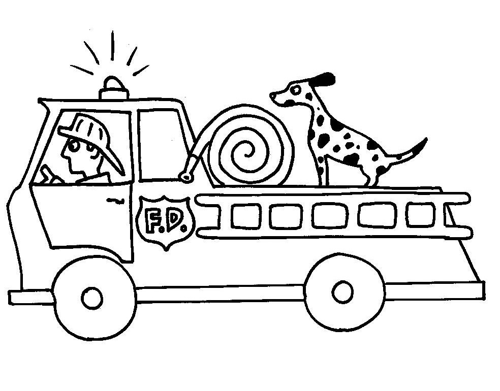 Dog On Fire Truck Coloring Page Free Printable Coloring Pages For Kids