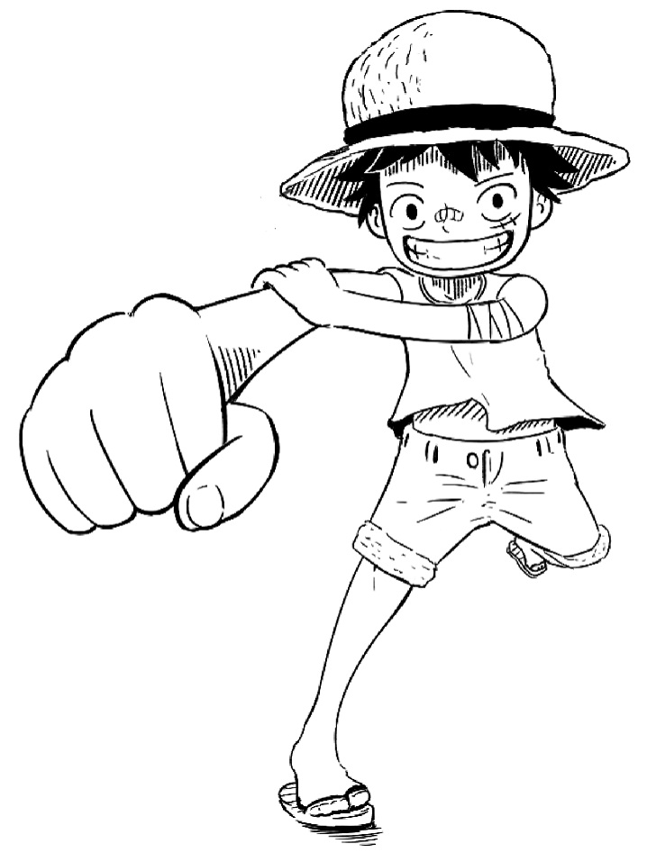 Young Luffy with Shanks's Crew Coloring Page - Free Printable Coloring ...