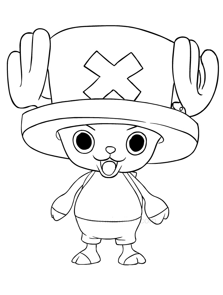 Tony Tony Chopper Smiling Coloring Page - Free Printable Coloring Pages ...