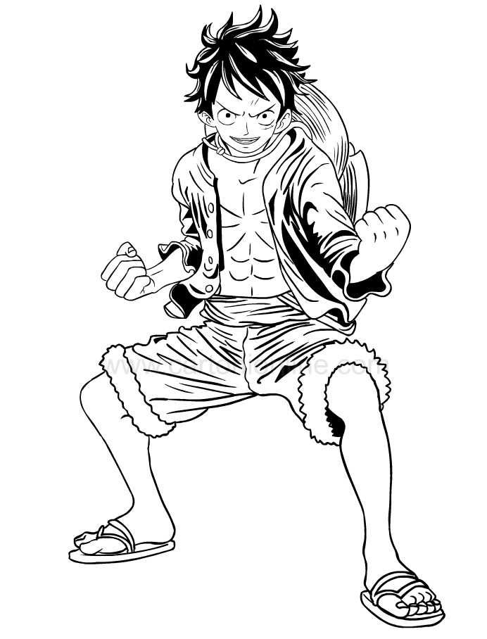 Luffy Action Coloring Page  Free Printable Coloring Pages for Kids