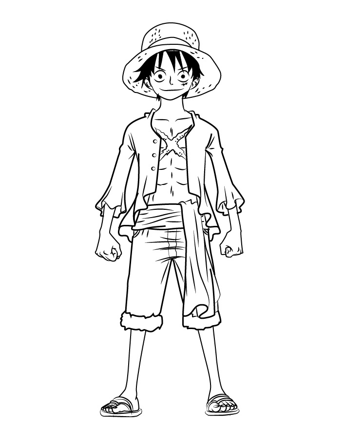 Luffy Standing Coloring Page Free Printable Coloring Pages For Kids