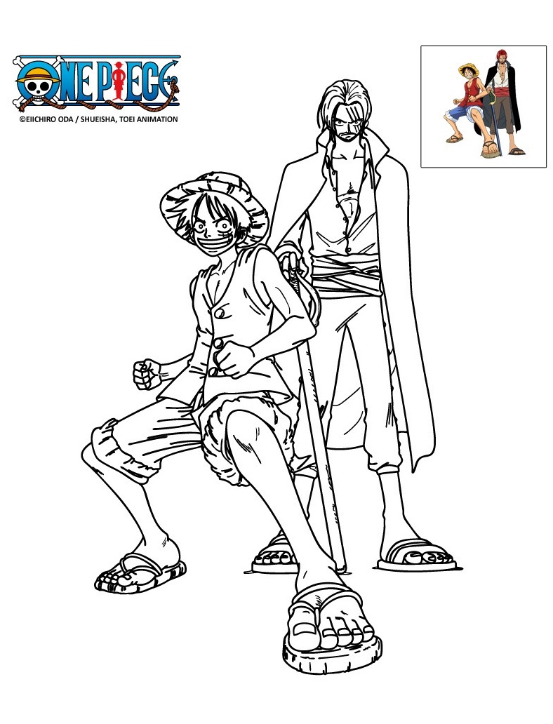 Serious Shanks And Luffy Coloring Page Free Printable Coloring Pages For Kids