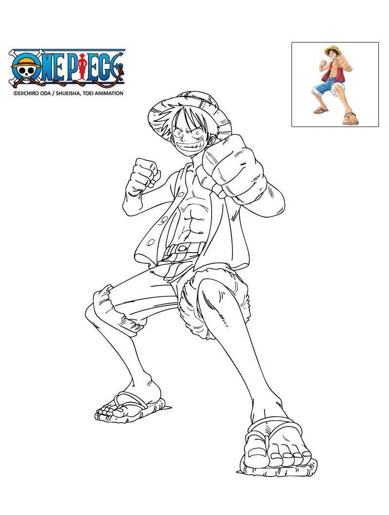 Action Luffy Smiling Coloring Page Free Printable Coloring Pages For Kids