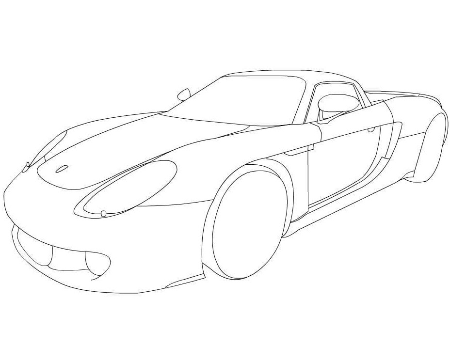 Porsche Carrera GT Coloring Page - Free Printable Coloring Pages for Kids