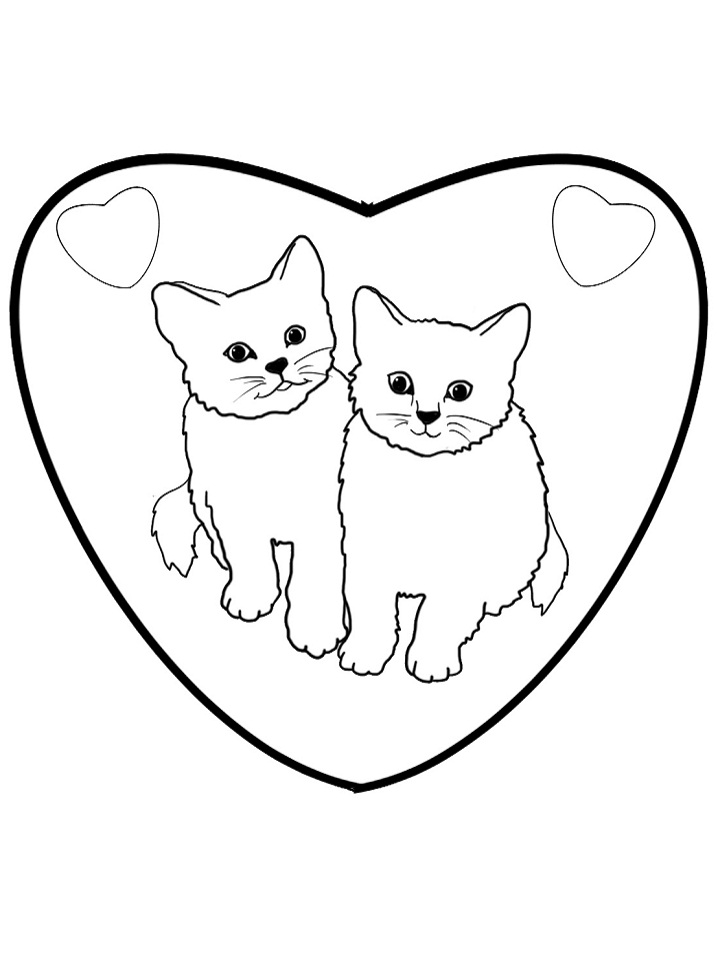 couple kitten coloring page  free printable coloring pages