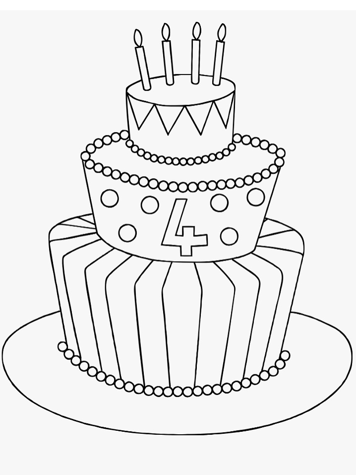Unicorn Cake Drawing Page
