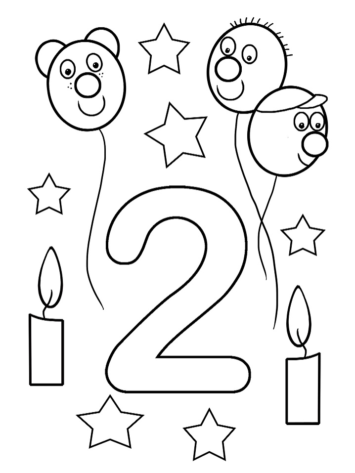 happy 2nd birthday coloring page  free printable coloring