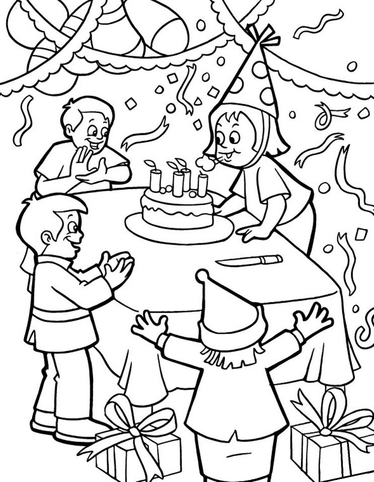 34+ Birthday Coloring Pages for Girls - Super Coloring