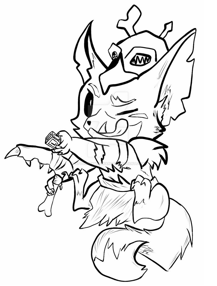 Gnar Playing Coloring Page - Free Printable Coloring Pages For Kids