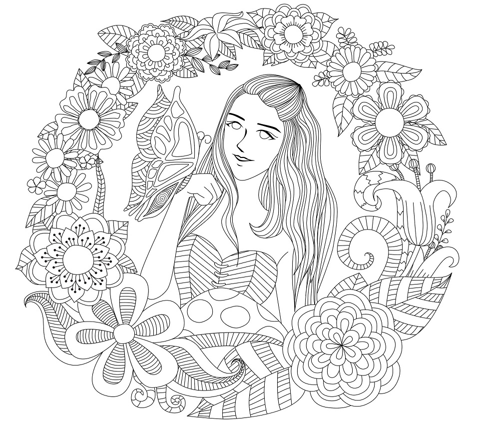 Butterfly Girl Coloring Page   Free Printable Coloring Pages for Kids