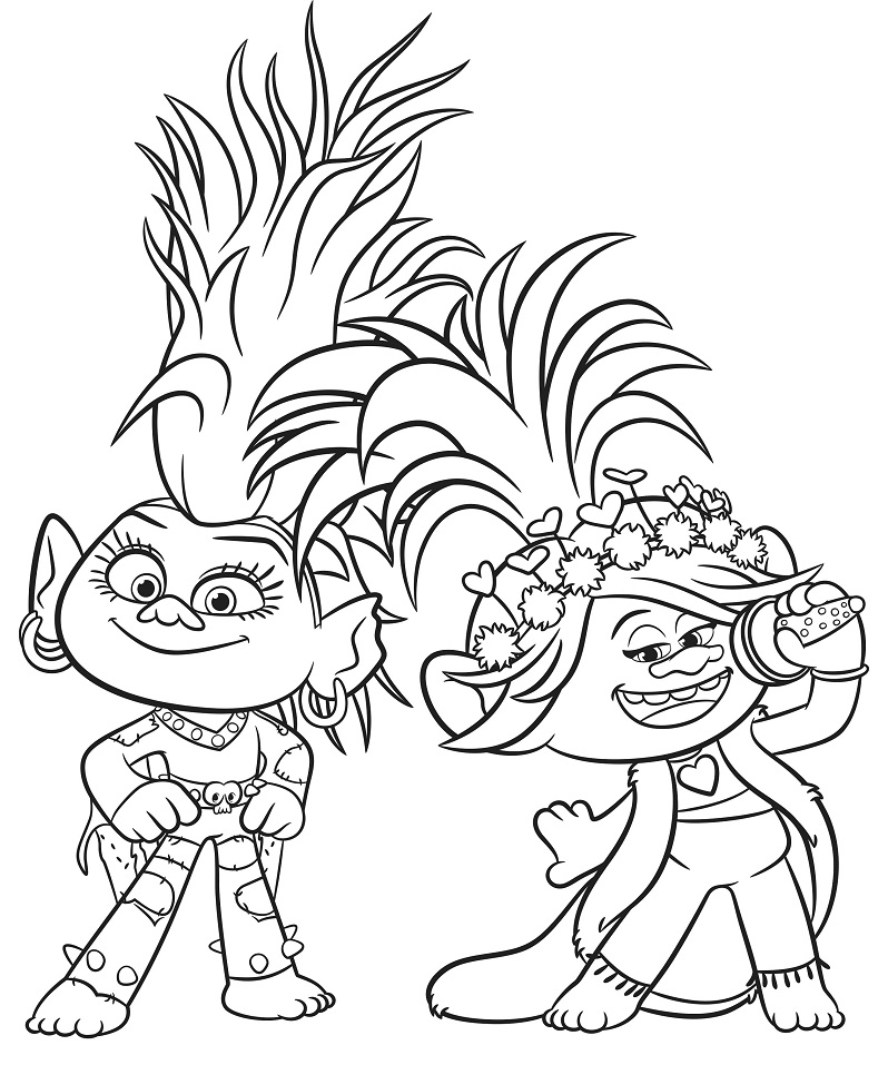 Poppy and Bard Coloring Page - Free Printable Coloring Pages for Kids