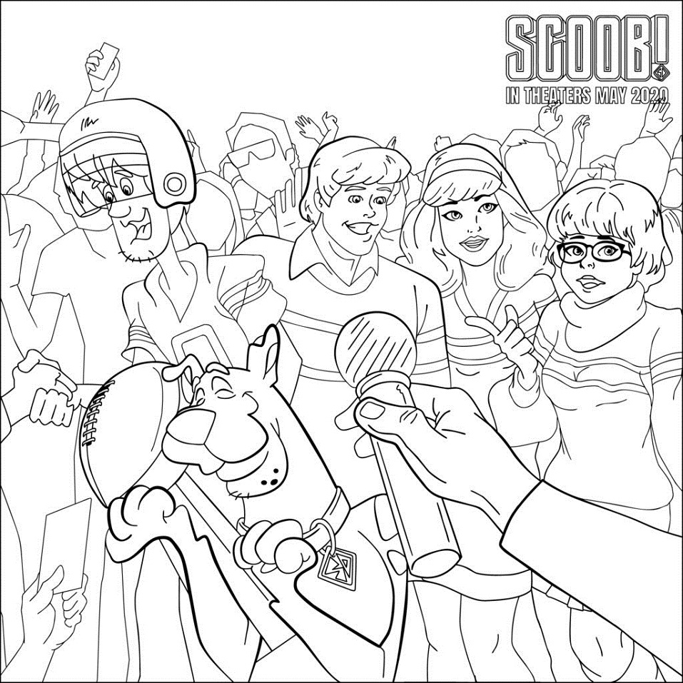 Scooby with Football Ball Coloring Page - Free Printable Coloring Pages