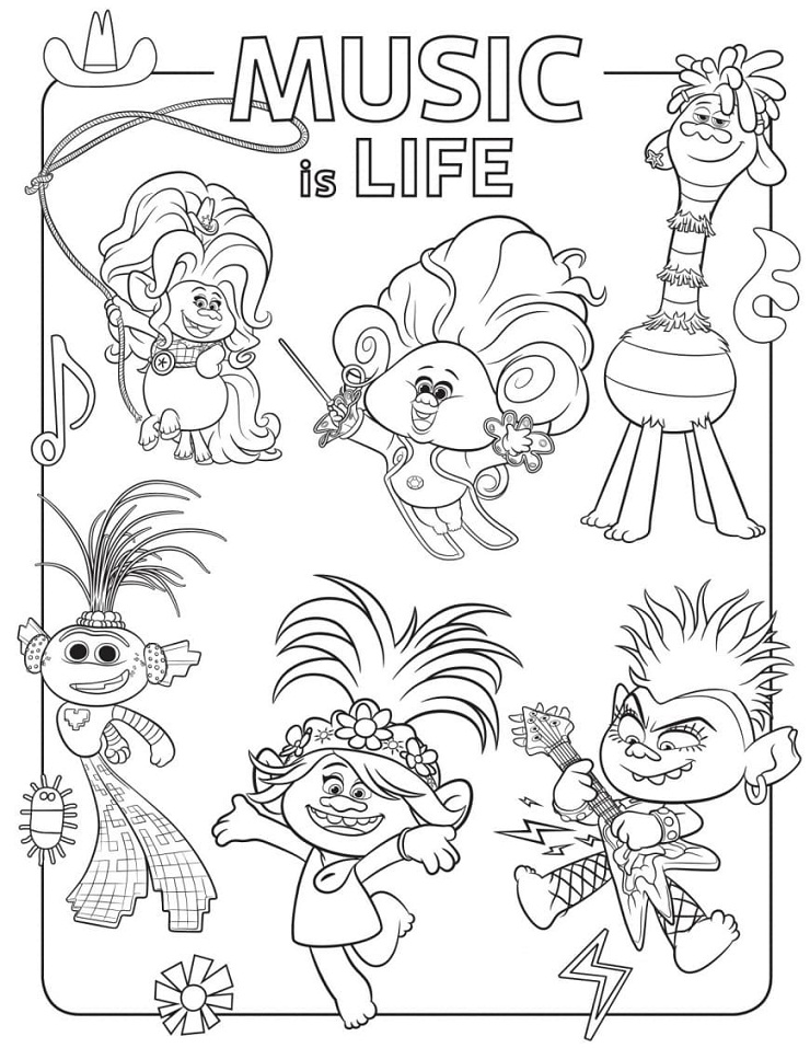 Music is Life Coloring Page - Free Printable Coloring Pages for Kids