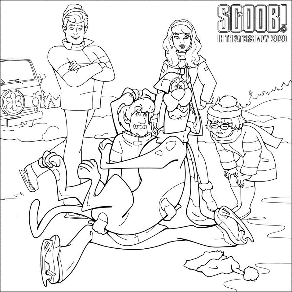 Scary Shaggy and Scooby Coloring Page - Free Printable Coloring Pages