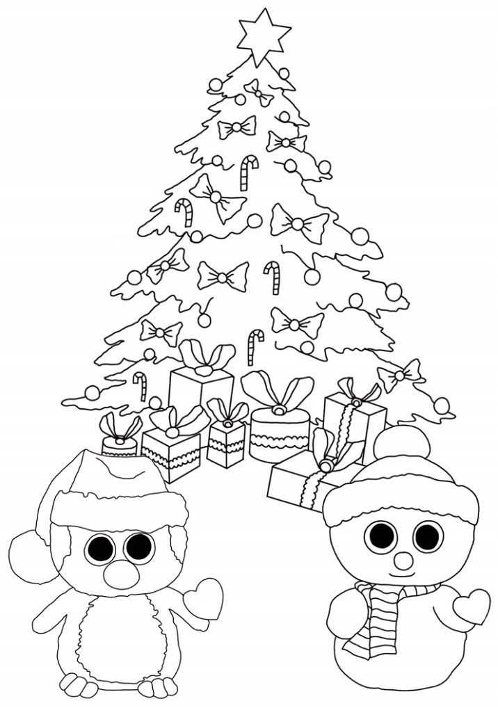 Beanie Boo Christmas Coloring Page - Free Printable Coloring Pages for Kids