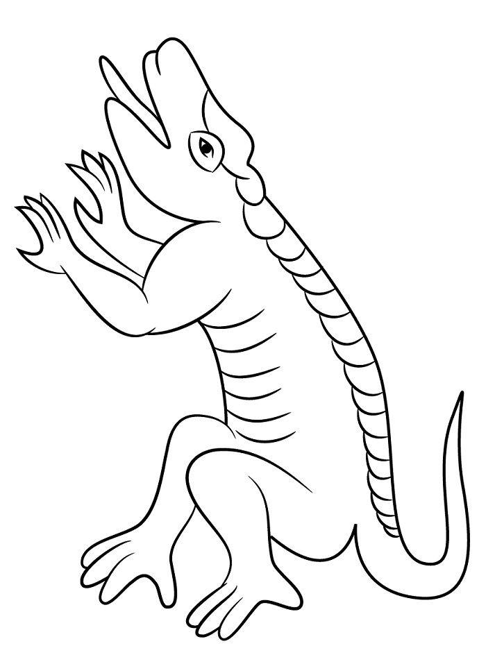 Aztec Cuetzpalin Lizzard Coloring Page - Free Printable Coloring Pages