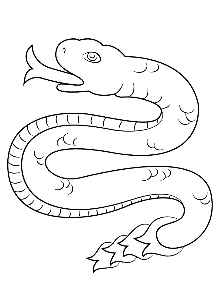 Aztec Coatl Snake Coloring Page - Free Printable Coloring Pages for Kids