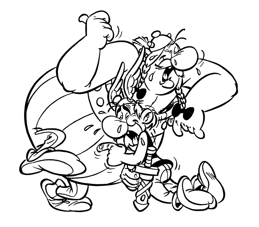 Download Asterix and Obelix Crying Coloring Page - Free Printable Coloring Pages for Kids