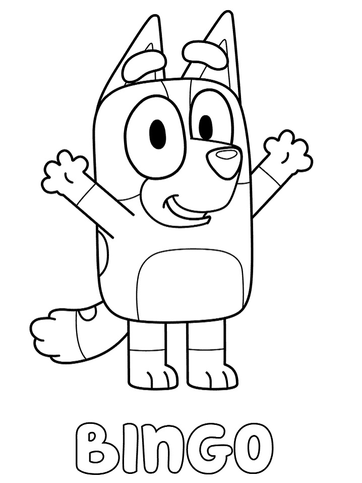 Bingo Heeler from Bluey Coloring Page - Free Printable Coloring Pages ...