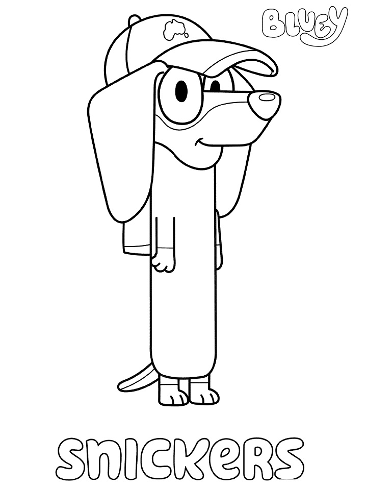 Snickers from Bluey Coloring Page Free Printable