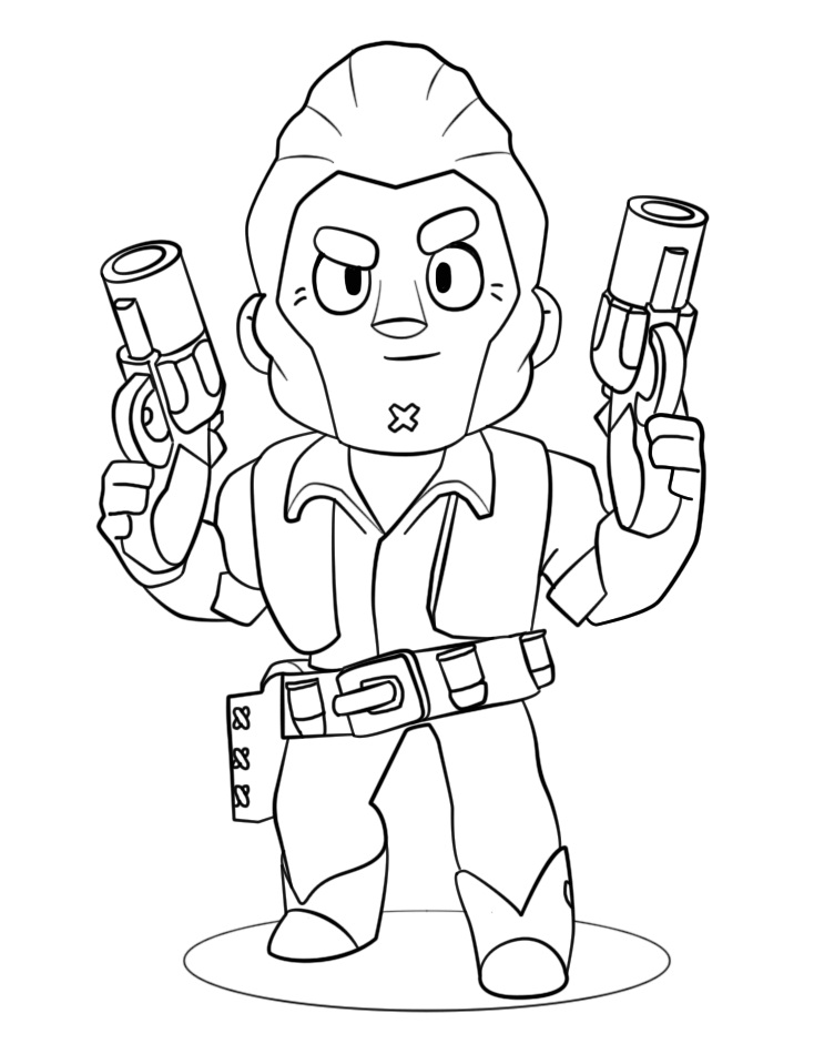 Brawl Stars Shelly Coloring Page - Free Printable Coloring Pages for Kids