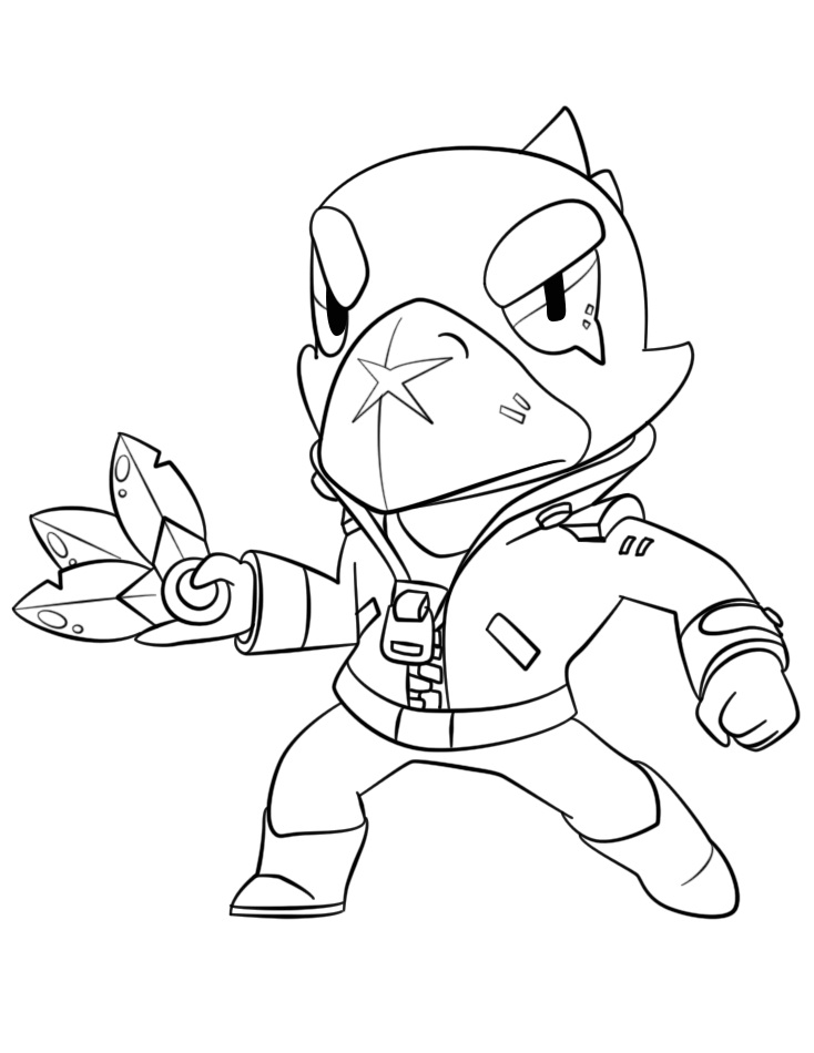 Brawl Stars Crow Coloring Page - Free Printable Coloring Pages for Kids