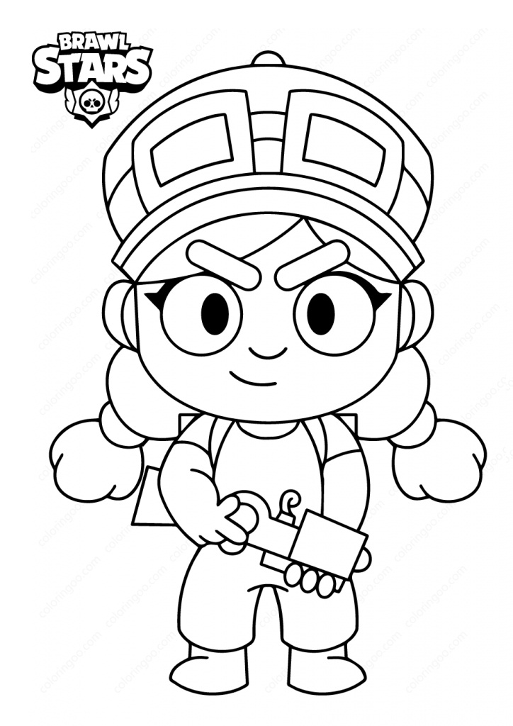 Brawl Stars Jessie Coloring Page Free Printable Coloring Pages For Kids