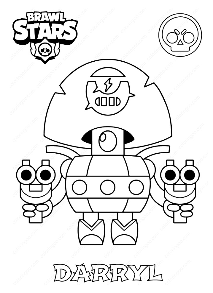 Brawl Stars Darryl Coloring Page Free Printable Coloring Pages For Kids - tick brawl stars coloring pages