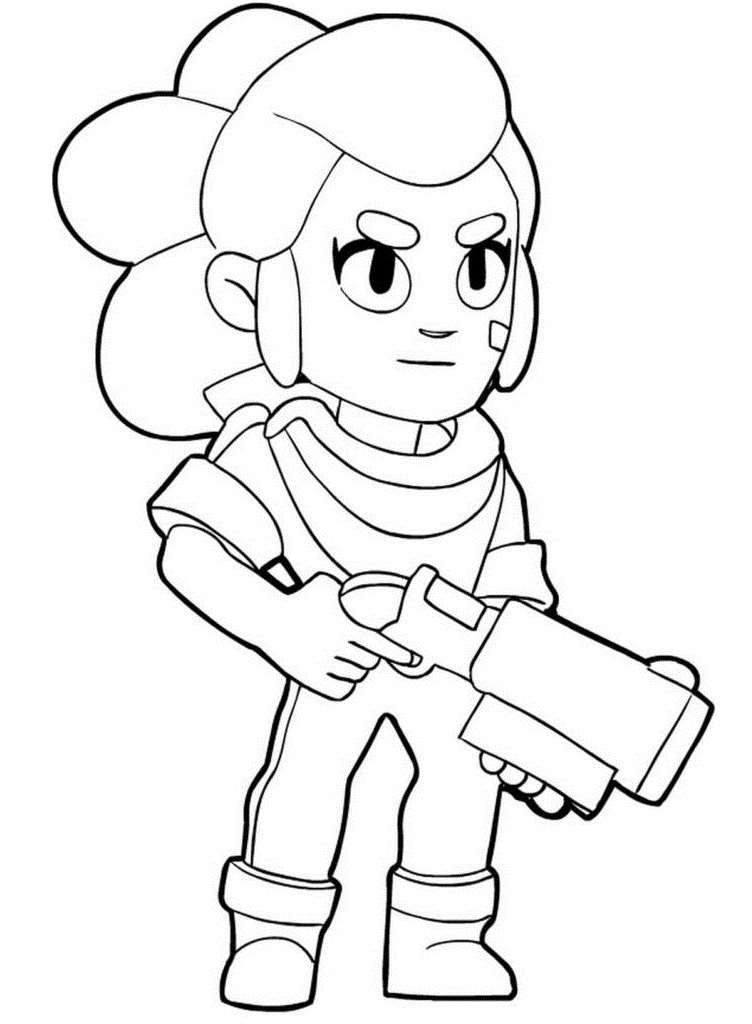 Brawl Stars Shelly Coloring Page Free Printable Coloring Pages For Kids - brawl stars piper to color